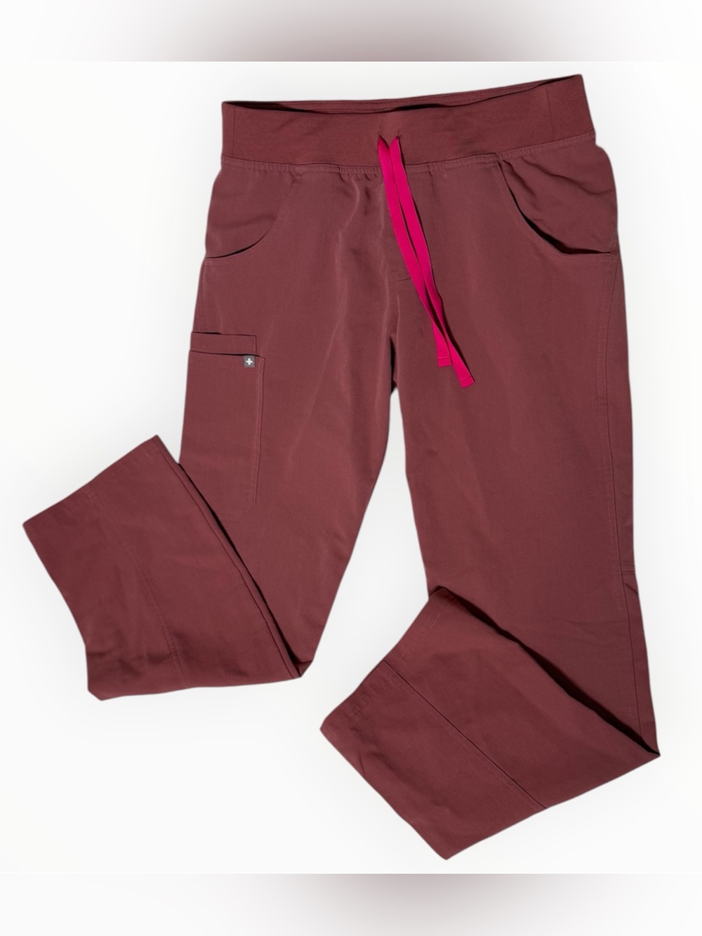 Figs Mauve Kade Cargo Scrub Pants with Pink Accents SMALL PETITE